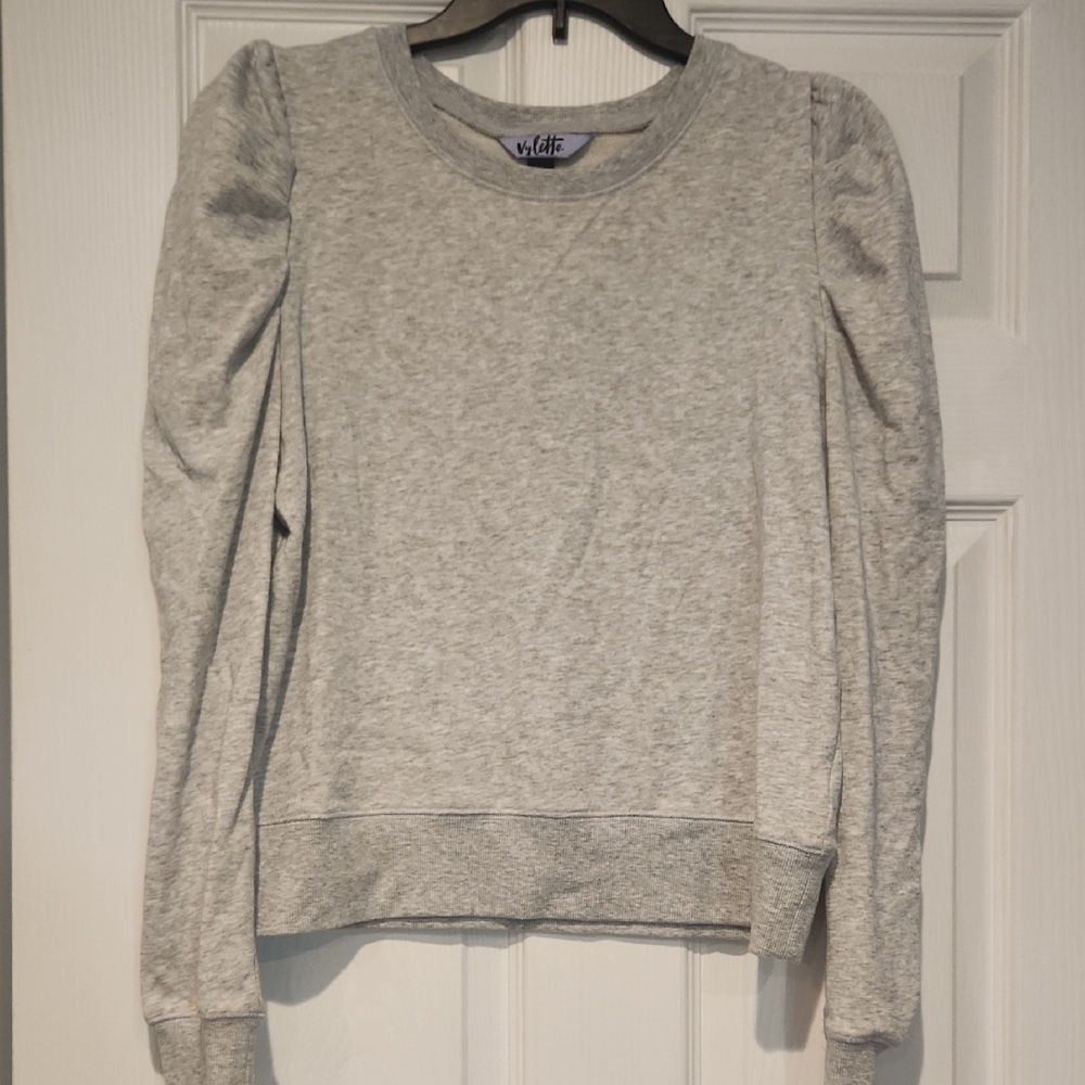 Vylette Heathered Sweatshirt Rouched Shoulders